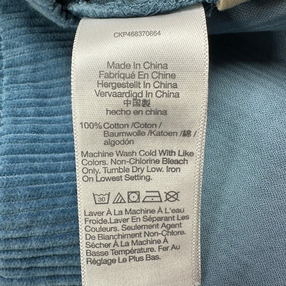 Madewell Dress Womens 2X Blue Corduroy Mini Shirtdress Long Sleeve Shift Collar - Picture 6 of 10